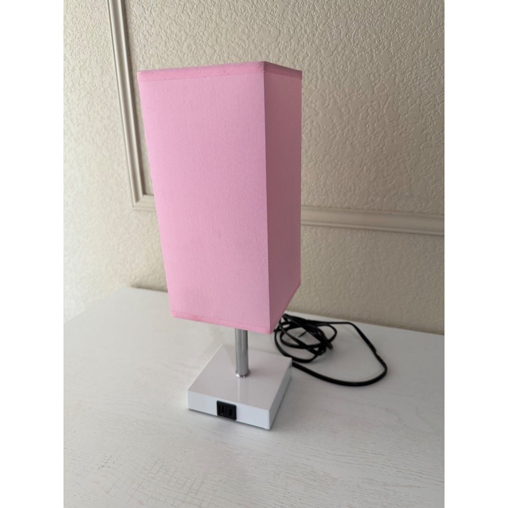 Pink Touch Control Bedside Lamp with USB A+C Ports Dimmable Table Lamp LED Bulb - Picture 2 of 7